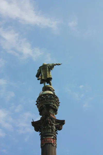 克里斯托弗 · 哥伦布雕像巴塞罗那 — 图库照片