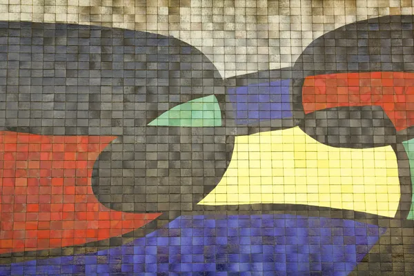 Мозаика Джоан Миро, подробности. Барселона — стоковое фото