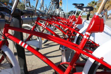 Public bicycle parking, Barcelona clipart