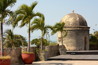 cartagena de Indias sömürge duvar. Kolombiya