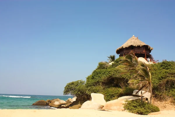 stock image Hut On A Caribbean Beach. Tayrona National Park. Colombia.