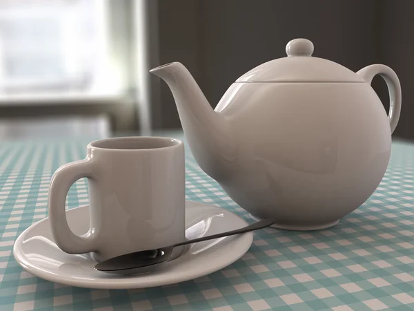 Chá e bule — Fotografia de Stock