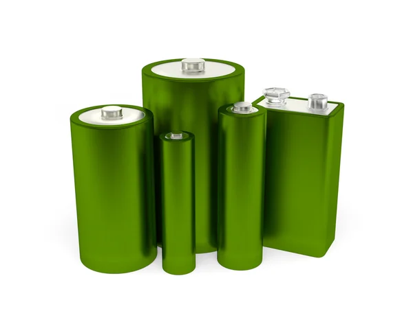 Grüne Batterien — Stockfoto