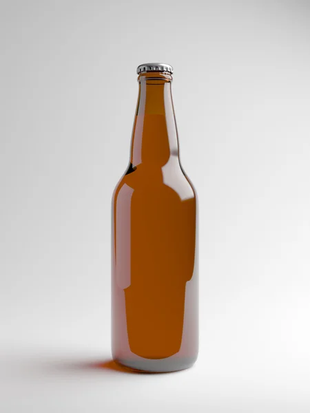 Бурая бутылка пива — стоковое фото