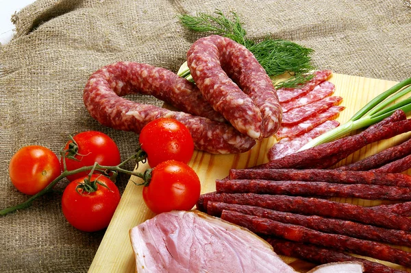 Hús és kolbász — Stock Fotó