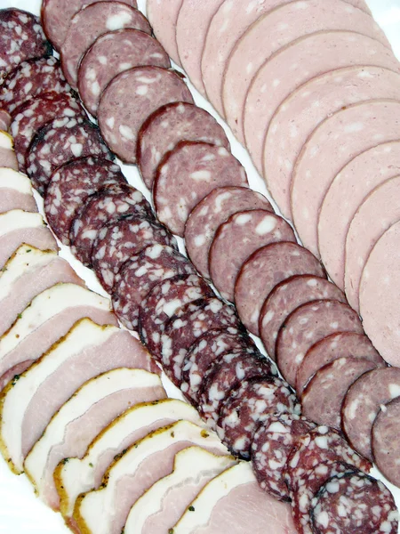 Produtos à base de carne e salsicha — Fotografia de Stock