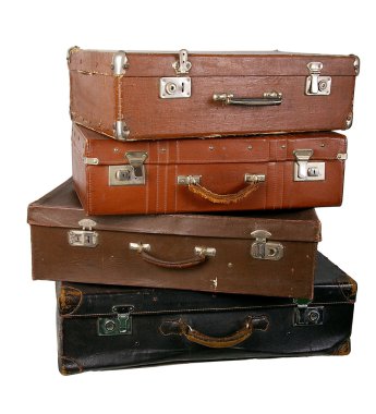 Old brown suitcase clipart