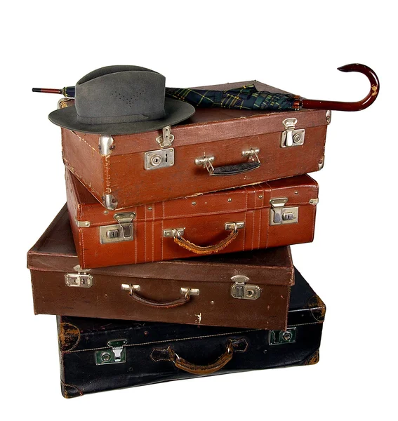 Oud bruin koffer — Stockfoto