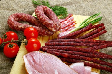 Meat and sausage products clipart