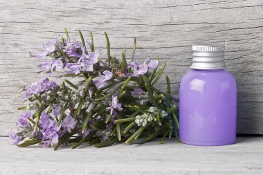 Bottle of rosemary gel. clipart