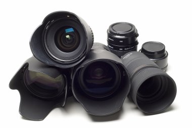 A set of photographic lenses. clipart