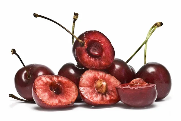Some cut cherries. — Stock Photo, Image
