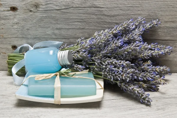 Lavender, and hygiene items. — Stock Photo, Image