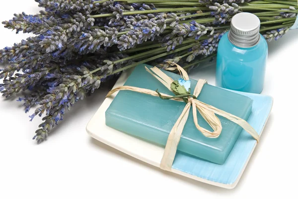 Soap made of lavender. — Stock Photo, Image