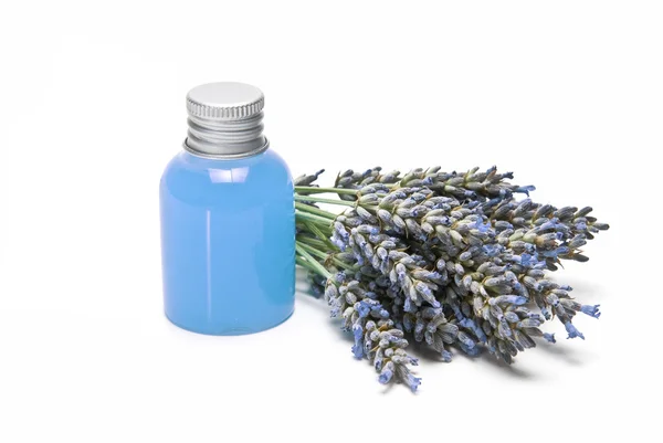 Fresh lavender and gel. — Stock Photo, Image