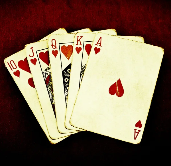 Cards on red — Stock Photo, Image