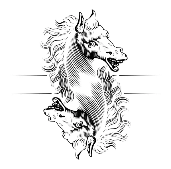 Paard hoofd pictogram — Stockvector