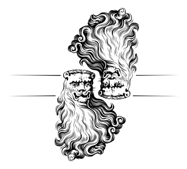 Lví hlavy ikona — Stockový vektor