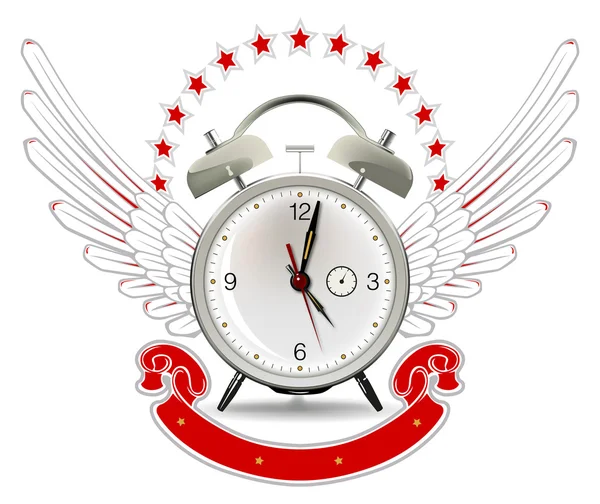 Emblema sveglia orologio — Vettoriale Stock