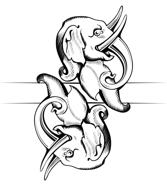 Elefantenkopf-Ikone — Stockvektor