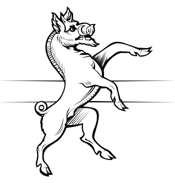Emblema de jabalí — Vector de stock