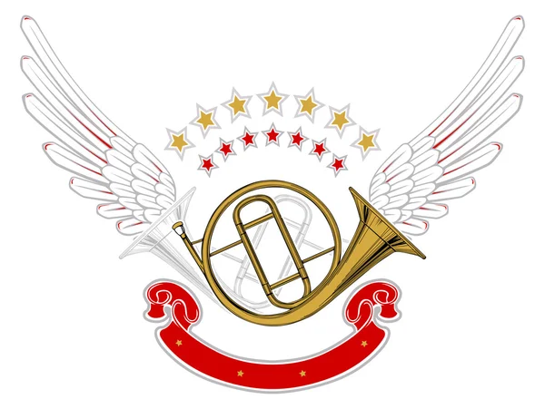 Musik wing emblem — Stock vektor