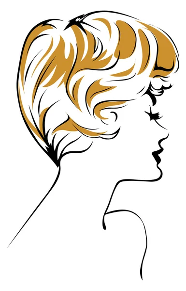 Blonde fille visage — Image vectorielle