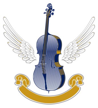 Music wing emblem clipart
