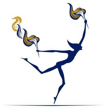 Olympic flame man clipart