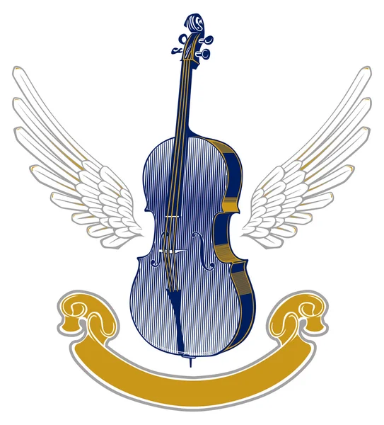 Music wing emblem — Stock Vector