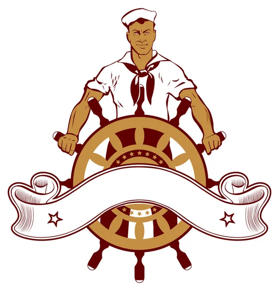 Sailor man emblem — Stock vektor