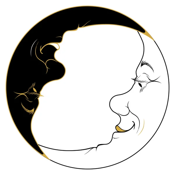 Duplex moon face Royalty Free Stock Illustrations