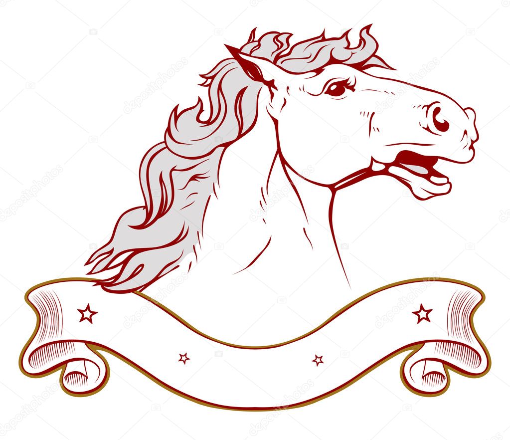 Horse ranch emblem in light