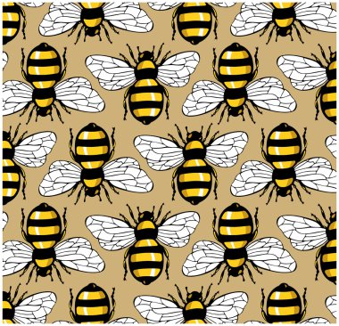 Bee honey pattern clipart
