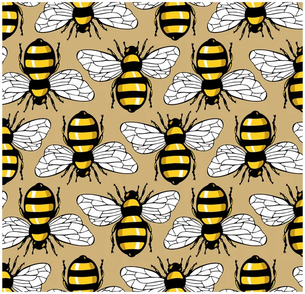 Bee honey mönster — Stock vektor