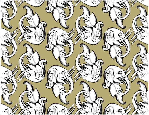 Patrón de cabeza de elefante — Archivo Imágenes Vectoriales