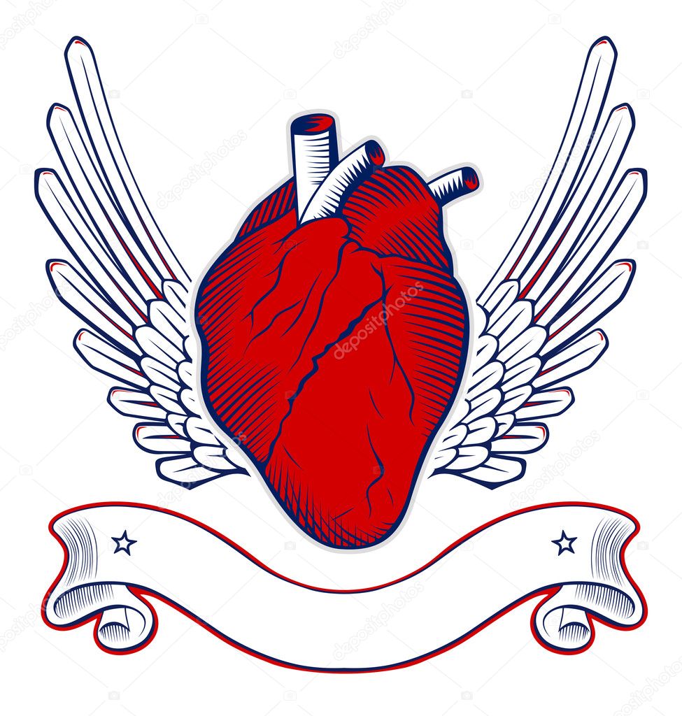 Wing heart emblem