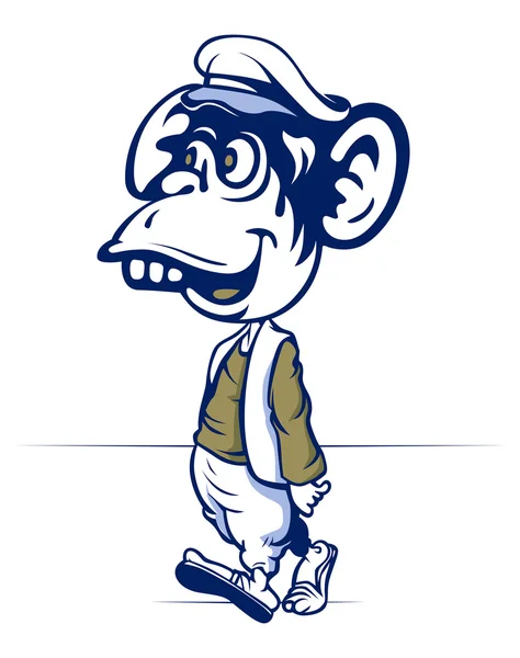 Cartoon monkey walk — Stock Vector