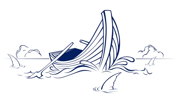 Cápauszonyú erdei csónak — Stock Vector