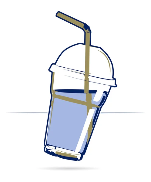 Пластиковий стаканчик коктейль — стоковий вектор