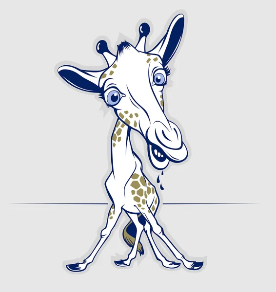 Desenhos animados sorriso girafa — Vetor de Stock