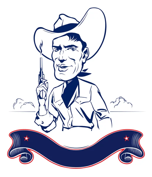 Cowboy uomo ritratto — Vettoriale Stock