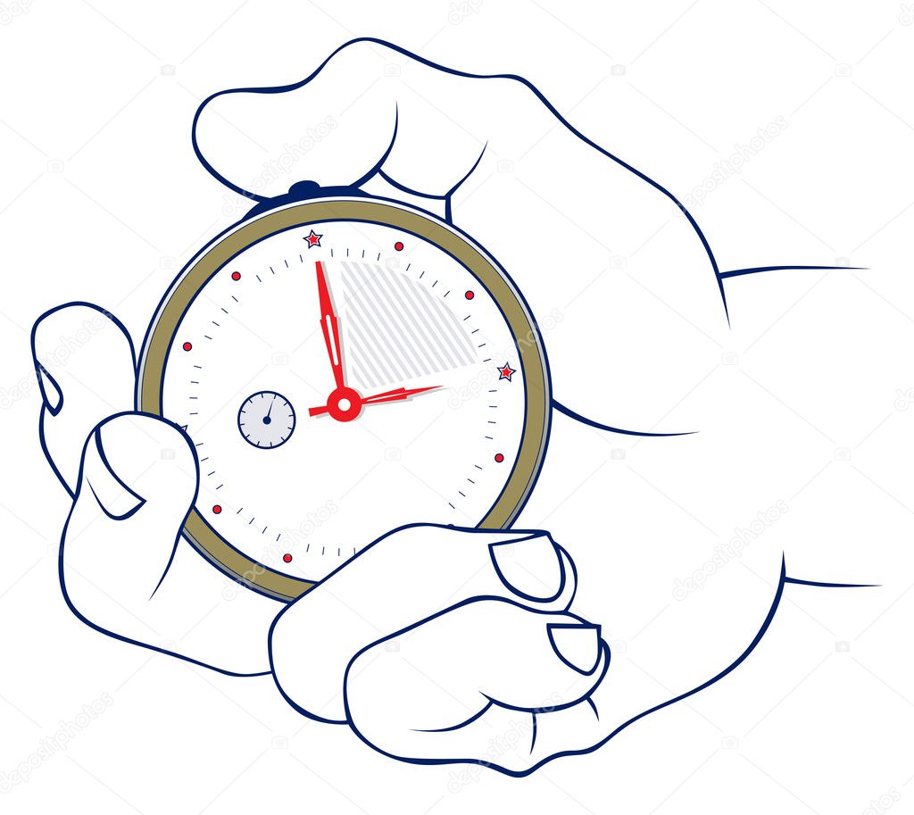 Hand and stopwatch