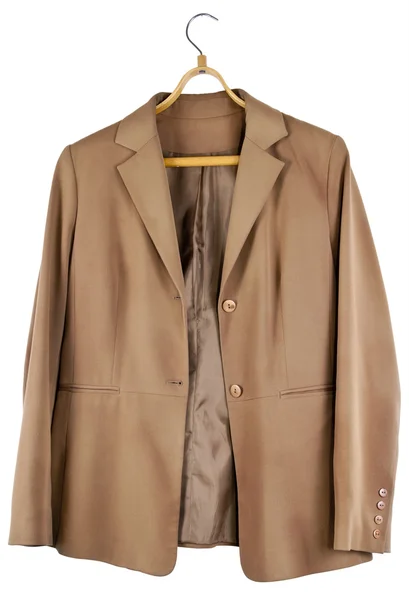 Velho shabby sujo casaco feminino marrom — Fotografia de Stock