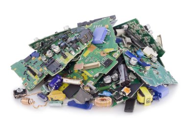 Destroyed broken electronics on dump clipart