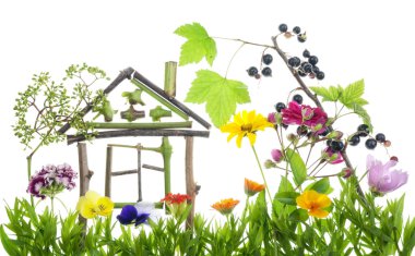 Sweet green home concept clipart