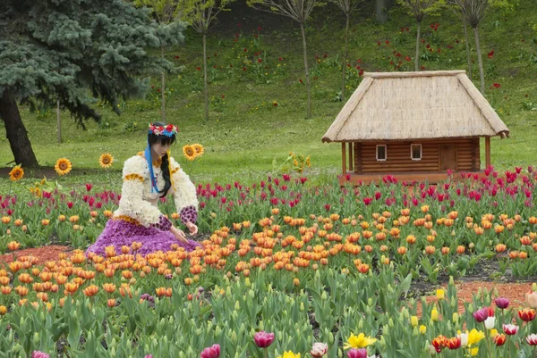 Выставка цветов тюльпанов — стоковое фото