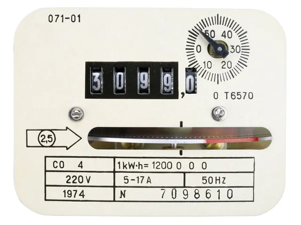 Retro measuring instrument of electric energy — Stock Photo, Image
