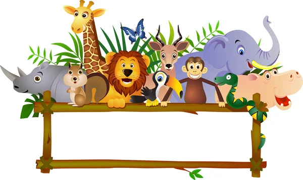 Desenhos animados de animais selvagens — Vetor de Stock