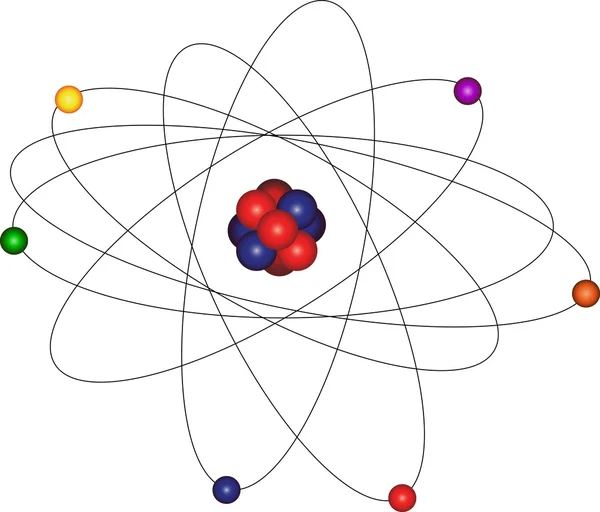 Atoom en elektron orbitale — Stockvector